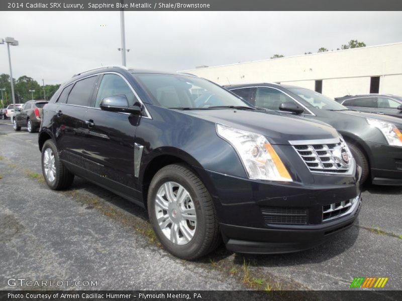 Sapphire Blue Metallic / Shale/Brownstone 2014 Cadillac SRX Luxury