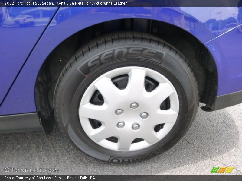 Kona Blue Metallic / Arctic White Leather 2012 Ford Focus SEL Sedan