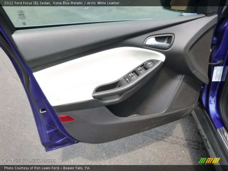 Kona Blue Metallic / Arctic White Leather 2012 Ford Focus SEL Sedan