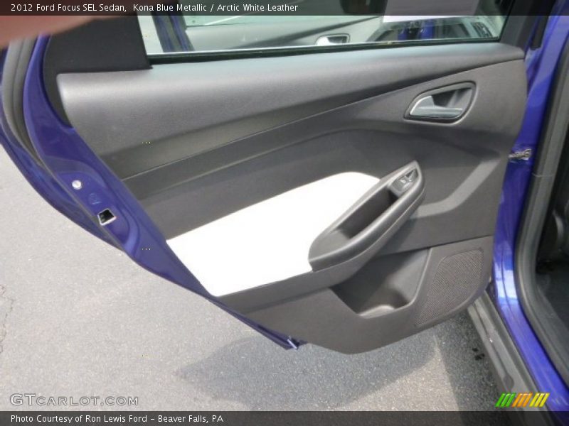 Kona Blue Metallic / Arctic White Leather 2012 Ford Focus SEL Sedan