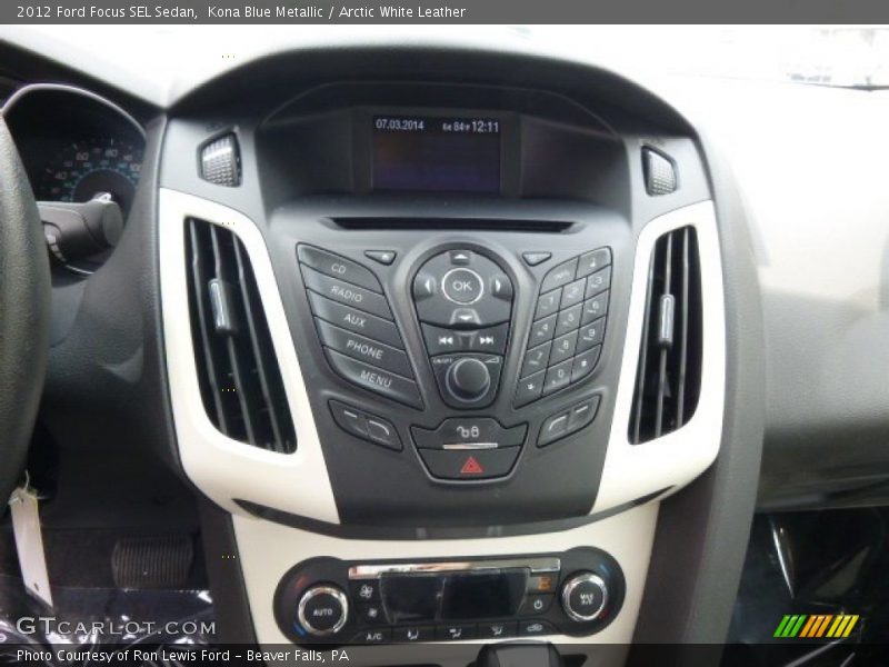 Kona Blue Metallic / Arctic White Leather 2012 Ford Focus SEL Sedan