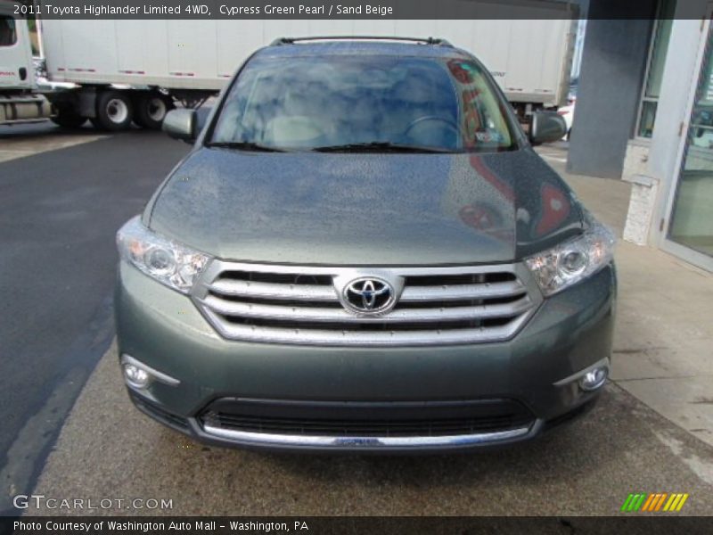 Cypress Green Pearl / Sand Beige 2011 Toyota Highlander Limited 4WD