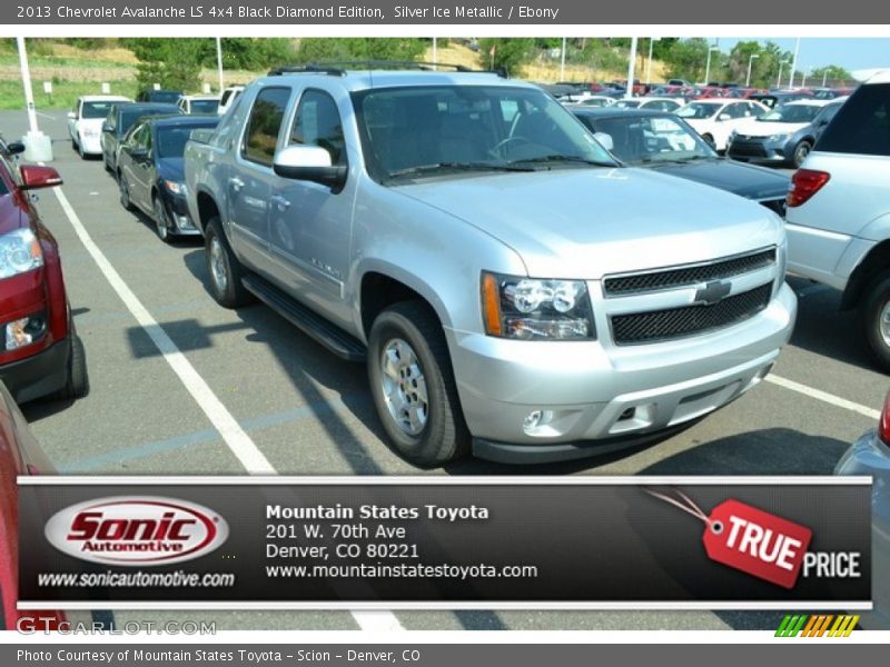 Silver Ice Metallic / Ebony 2013 Chevrolet Avalanche LS 4x4 Black Diamond Edition