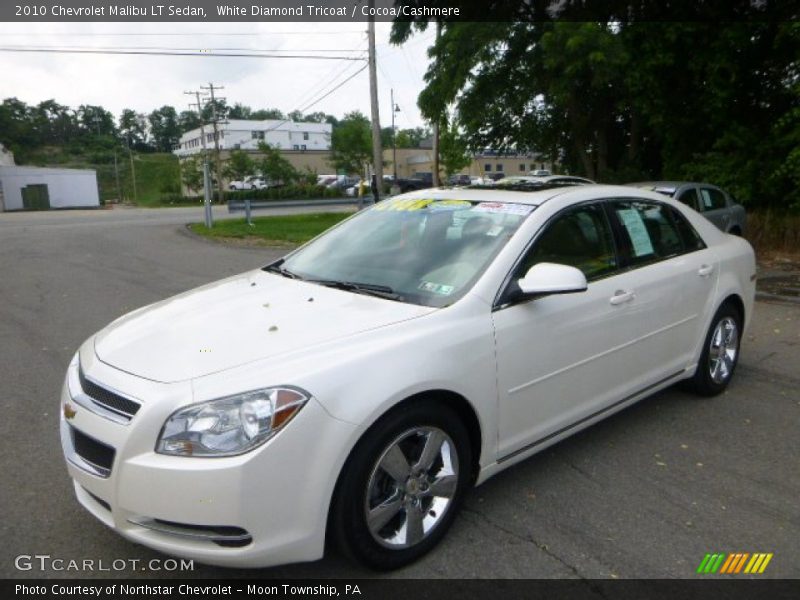 White Diamond Tricoat / Cocoa/Cashmere 2010 Chevrolet Malibu LT Sedan