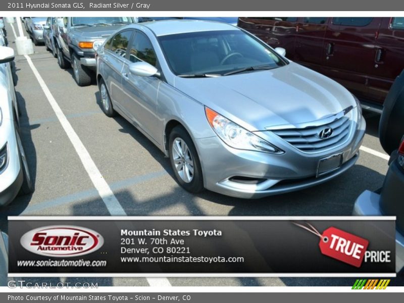 Radiant Silver / Gray 2011 Hyundai Sonata GLS