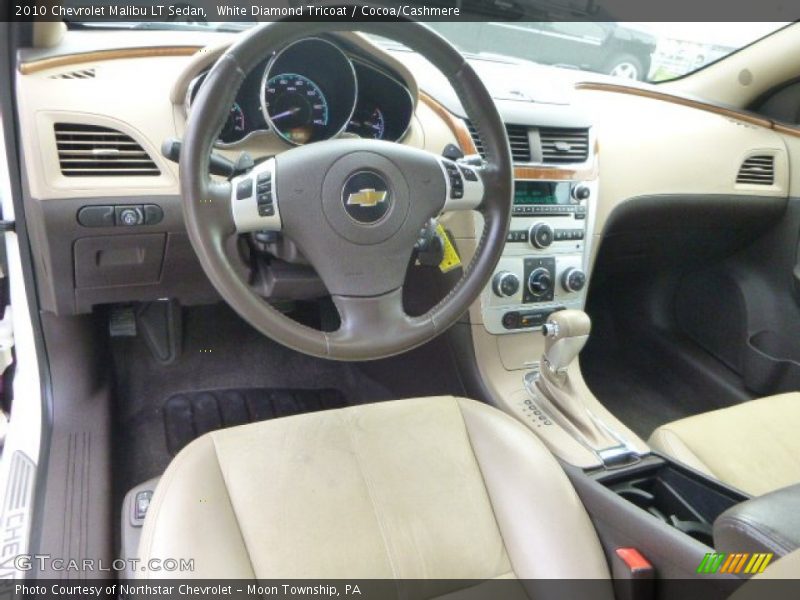 White Diamond Tricoat / Cocoa/Cashmere 2010 Chevrolet Malibu LT Sedan