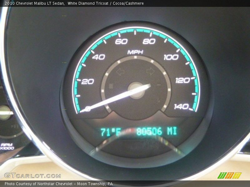 White Diamond Tricoat / Cocoa/Cashmere 2010 Chevrolet Malibu LT Sedan