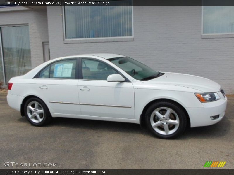 Powder White Pearl / Beige 2008 Hyundai Sonata Limited V6