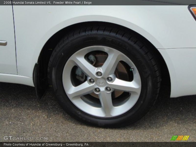 Powder White Pearl / Beige 2008 Hyundai Sonata Limited V6