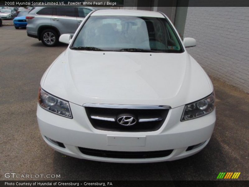 Powder White Pearl / Beige 2008 Hyundai Sonata Limited V6