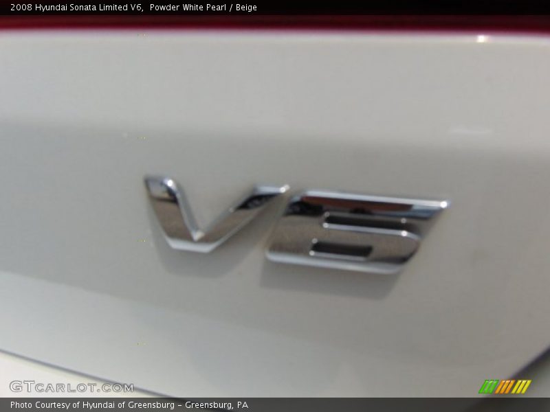 Powder White Pearl / Beige 2008 Hyundai Sonata Limited V6