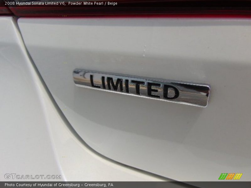 Powder White Pearl / Beige 2008 Hyundai Sonata Limited V6