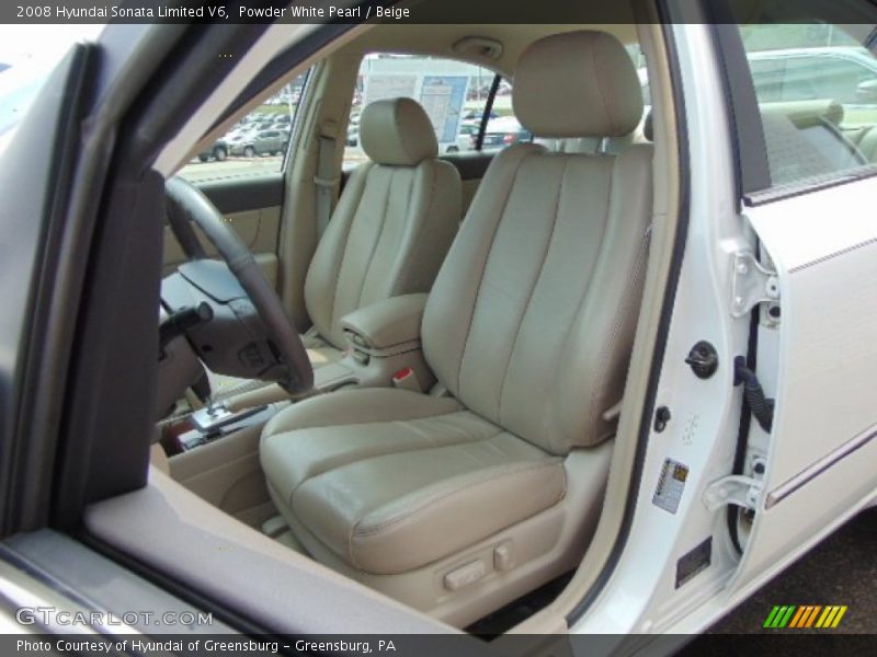 Powder White Pearl / Beige 2008 Hyundai Sonata Limited V6