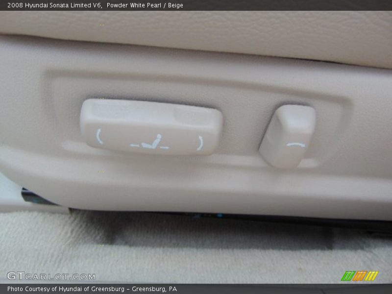 Powder White Pearl / Beige 2008 Hyundai Sonata Limited V6