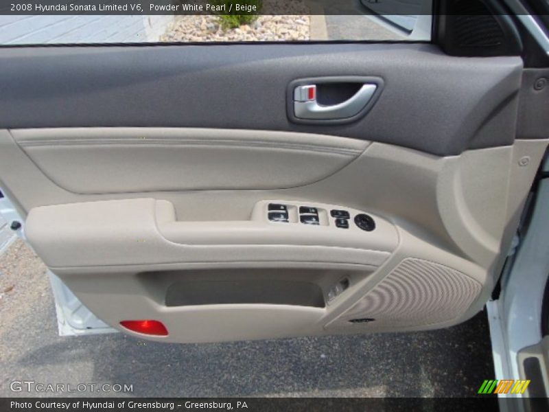Powder White Pearl / Beige 2008 Hyundai Sonata Limited V6
