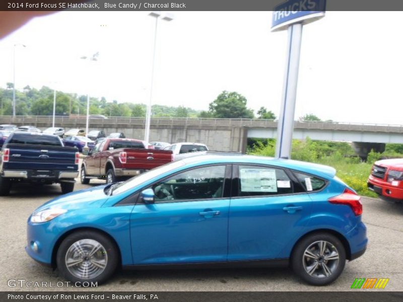 Blue Candy / Charcoal Black 2014 Ford Focus SE Hatchback