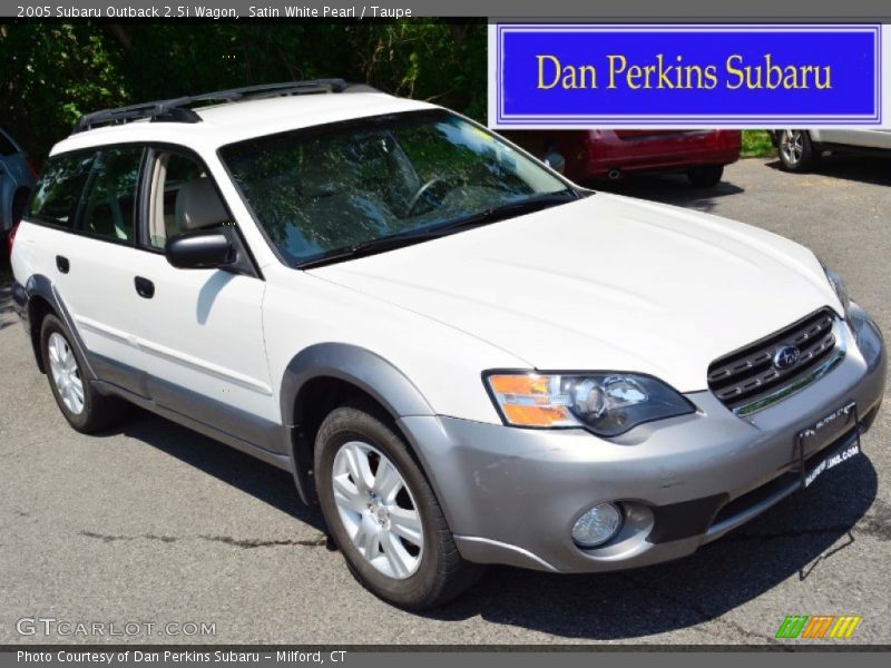 Satin White Pearl / Taupe 2005 Subaru Outback 2.5i Wagon