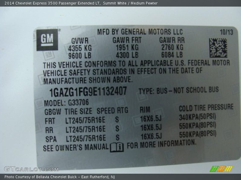 Summit White / Medium Pewter 2014 Chevrolet Express 3500 Passenger Extended LT