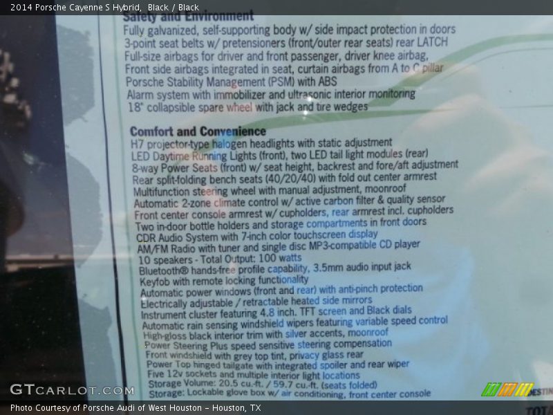 Black / Black 2014 Porsche Cayenne S Hybrid