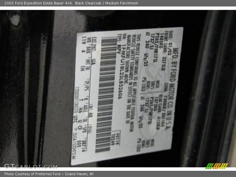 Black Clearcoat / Medium Parchment 2003 Ford Expedition Eddie Bauer 4x4