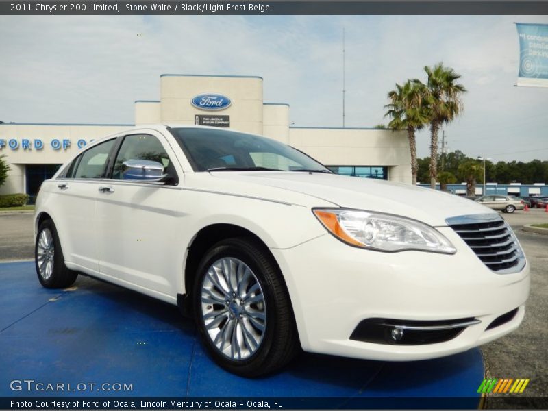 Stone White / Black/Light Frost Beige 2011 Chrysler 200 Limited