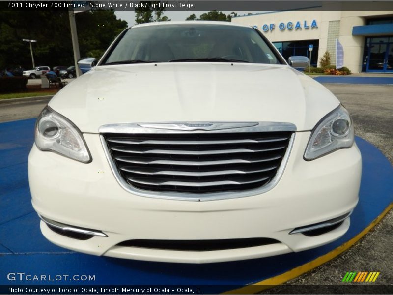 Stone White / Black/Light Frost Beige 2011 Chrysler 200 Limited