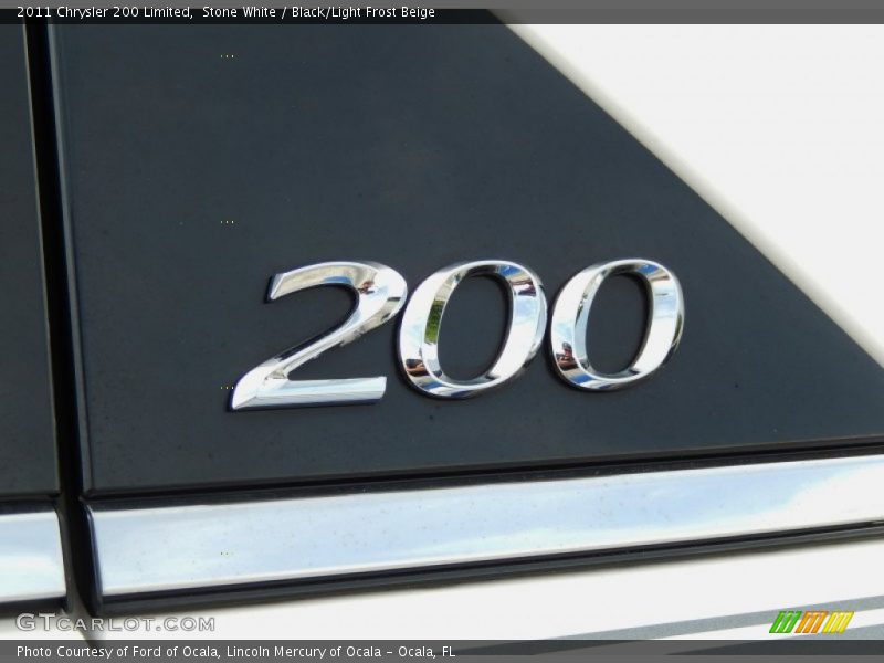 Stone White / Black/Light Frost Beige 2011 Chrysler 200 Limited