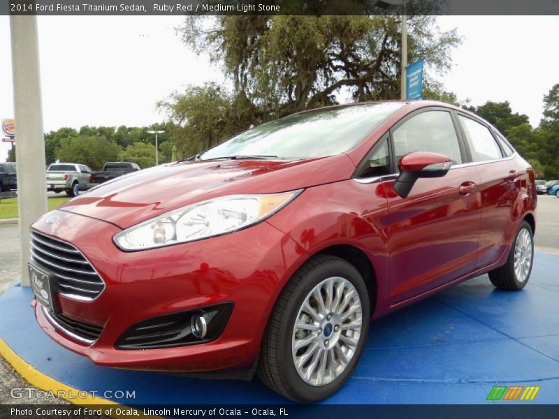 Ruby Red / Medium Light Stone 2014 Ford Fiesta Titanium Sedan