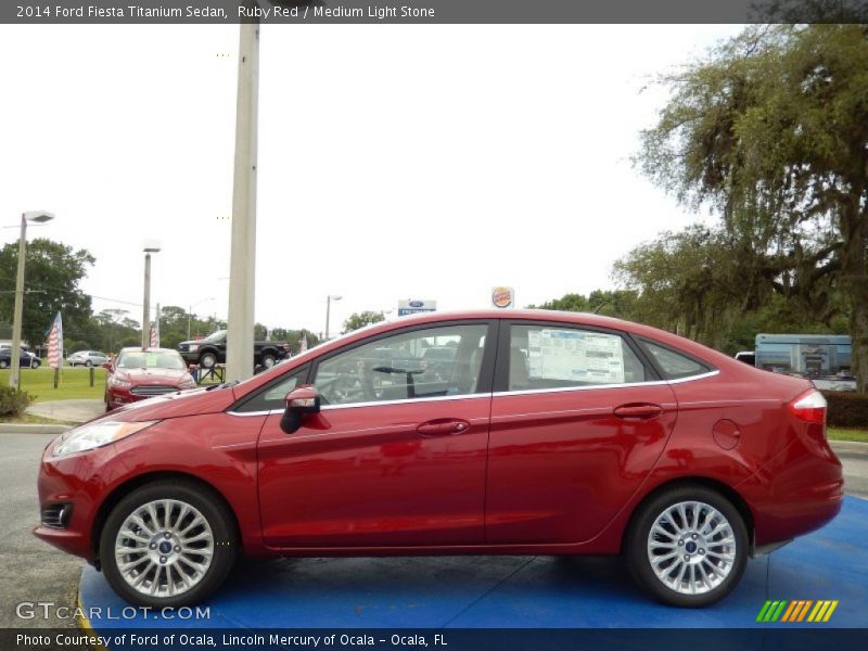 Ruby Red / Medium Light Stone 2014 Ford Fiesta Titanium Sedan