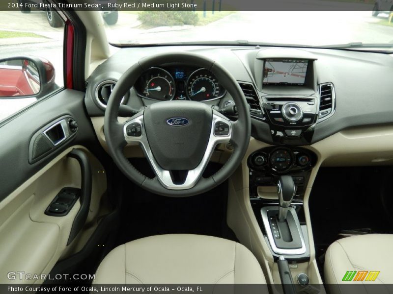 Ruby Red / Medium Light Stone 2014 Ford Fiesta Titanium Sedan