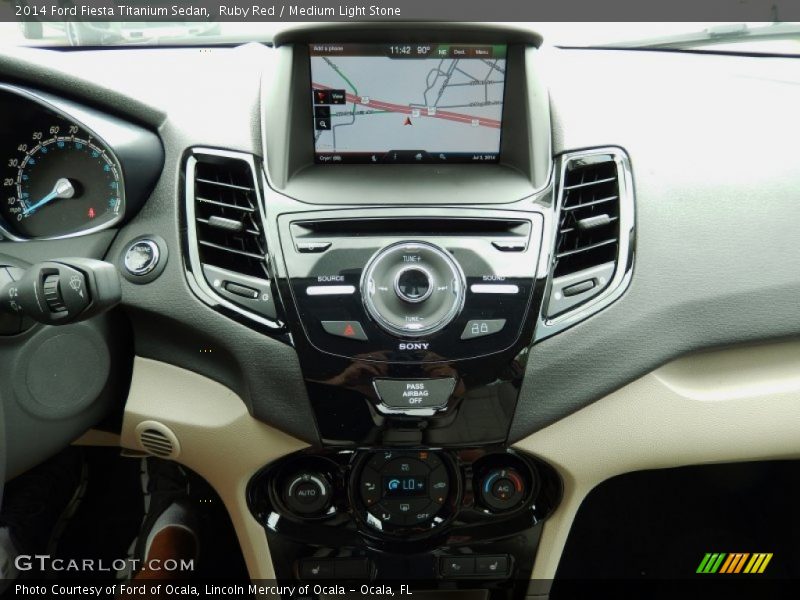 Ruby Red / Medium Light Stone 2014 Ford Fiesta Titanium Sedan