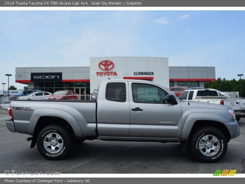Silver Sky Metallic / Graphite 2014 Toyota Tacoma V6 TRD Access Cab 4x4