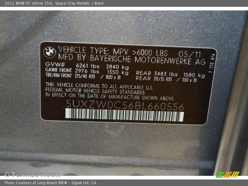 Space Gray Metallic / Black 2011 BMW X5 xDrive 35d