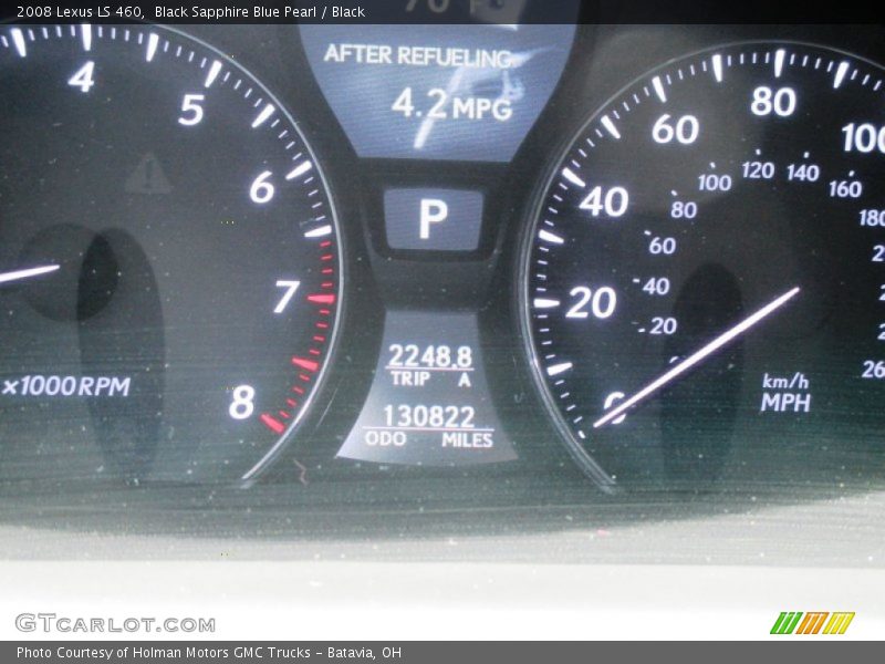 Black Sapphire Blue Pearl / Black 2008 Lexus LS 460