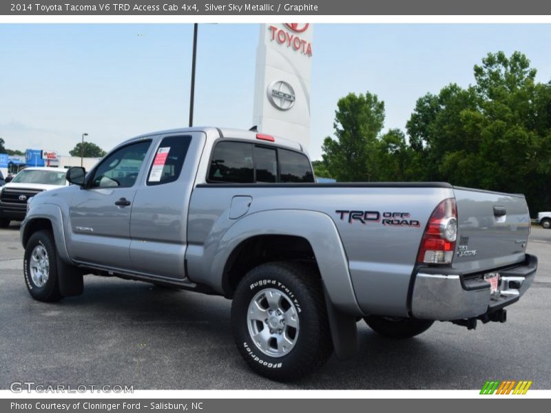 Silver Sky Metallic / Graphite 2014 Toyota Tacoma V6 TRD Access Cab 4x4