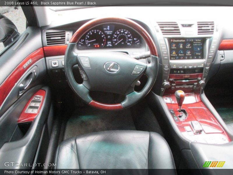 Black Sapphire Blue Pearl / Black 2008 Lexus LS 460