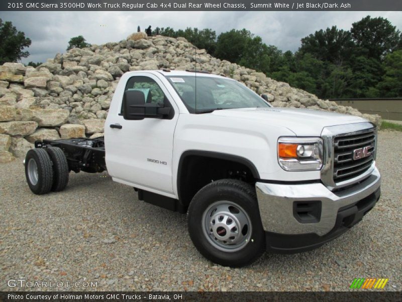 Front 3/4 View of 2015 Sierra 3500HD Work Truck Regular Cab 4x4 Dual Rear Wheel Chassis