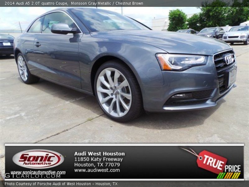 Monsoon Gray Metallic / Chestnut Brown 2014 Audi A5 2.0T quattro Coupe