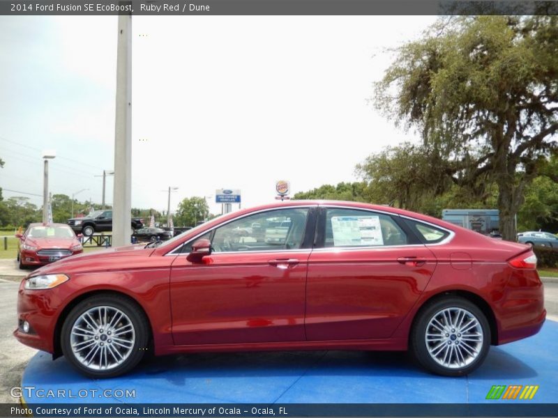 Ruby Red / Dune 2014 Ford Fusion SE EcoBoost