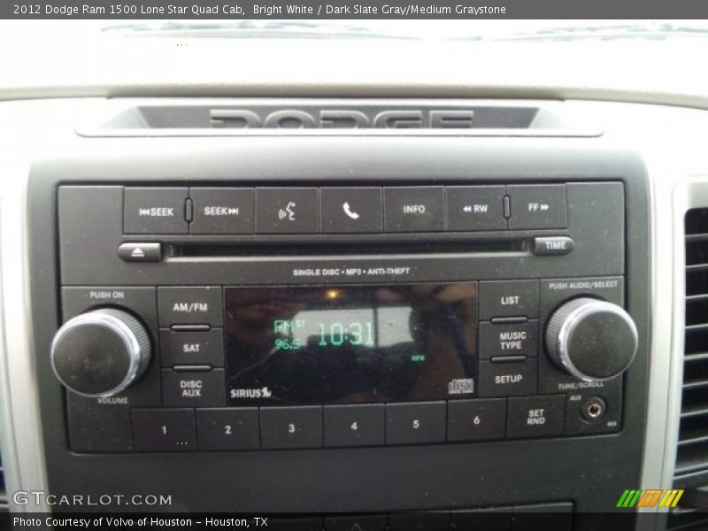 Bright White / Dark Slate Gray/Medium Graystone 2012 Dodge Ram 1500 Lone Star Quad Cab