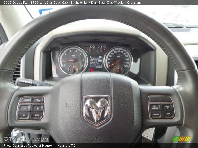 Bright White / Dark Slate Gray/Medium Graystone 2012 Dodge Ram 1500 Lone Star Quad Cab