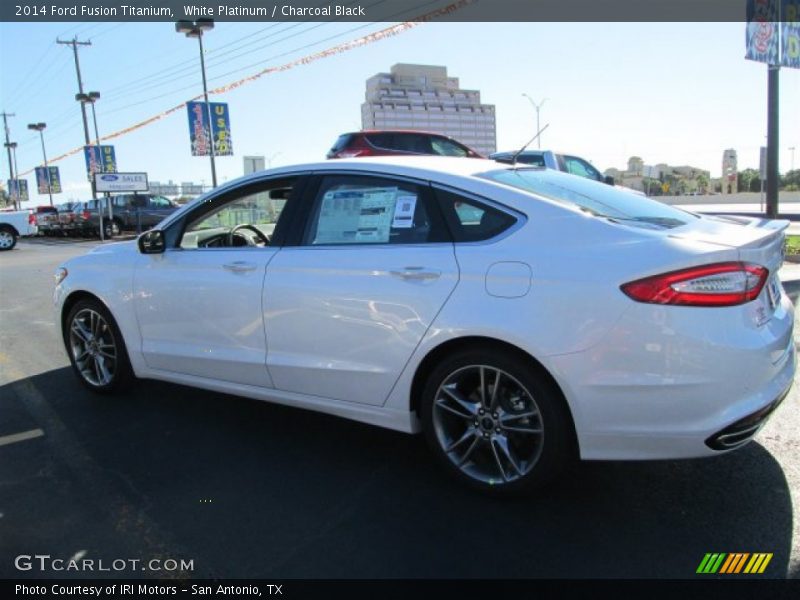 White Platinum / Charcoal Black 2014 Ford Fusion Titanium