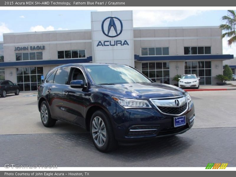 Fathom Blue Pearl / Graystone 2015 Acura MDX SH-AWD Technology