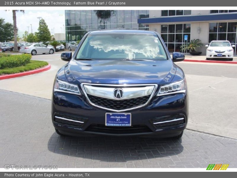 Fathom Blue Pearl / Graystone 2015 Acura MDX SH-AWD Technology