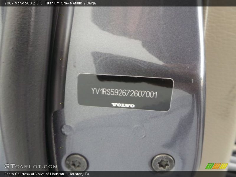 Titanium Gray Metallic / Beige 2007 Volvo S60 2.5T