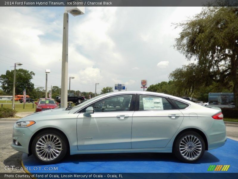 Ice Storm / Charcoal Black 2014 Ford Fusion Hybrid Titanium