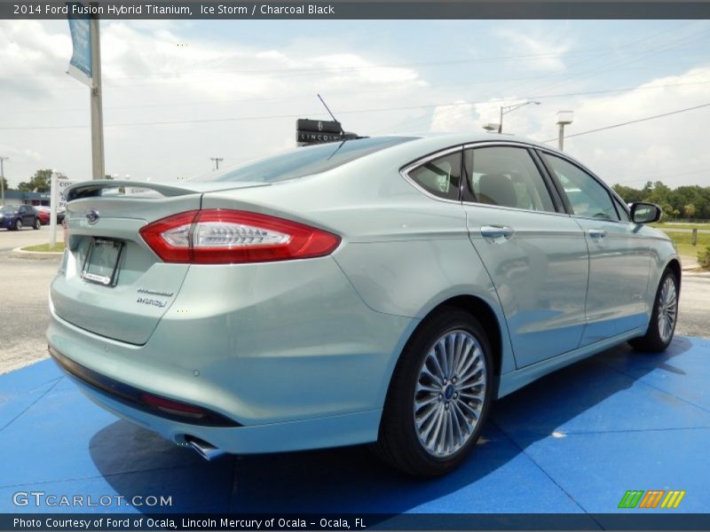 Ice Storm / Charcoal Black 2014 Ford Fusion Hybrid Titanium