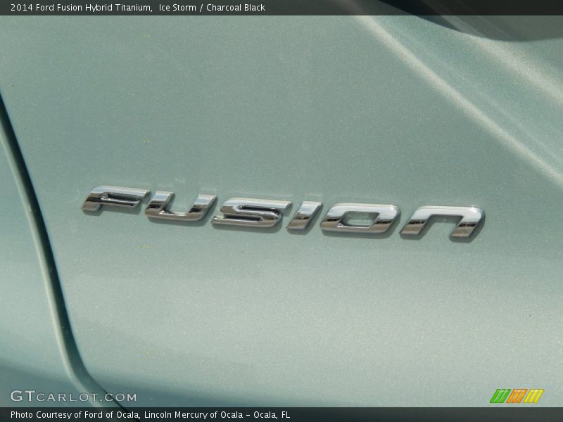Ice Storm / Charcoal Black 2014 Ford Fusion Hybrid Titanium