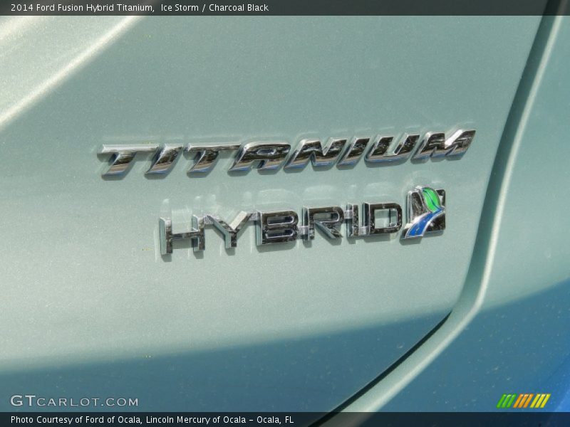 Ice Storm / Charcoal Black 2014 Ford Fusion Hybrid Titanium