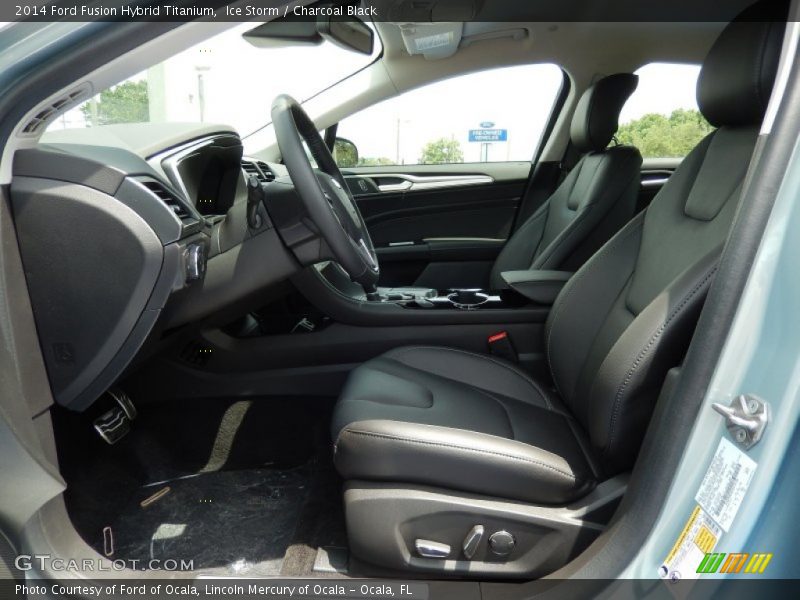 Ice Storm / Charcoal Black 2014 Ford Fusion Hybrid Titanium
